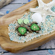 Load image into Gallery viewer, Ombre Shell Honu Earrings - Maple