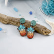 Load image into Gallery viewer, Ombre Pineapple Charm Earrings - Maple
