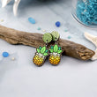 Load image into Gallery viewer, Ombre Pineapple Charm Earrings - Maple
