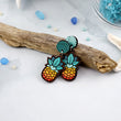Load image into Gallery viewer, Ombre Pineapple Charm Earrings - Cherry