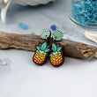 Load image into Gallery viewer, Ombre Pineapple Charm Earrings - Cherry