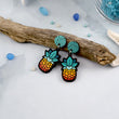 Load image into Gallery viewer, Ombre Pineapple Charm Earrings - Walnut