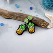 Load image into Gallery viewer, Ombre Pineapple Charm Earrings - Walnut