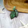 Load image into Gallery viewer, Tropical Palm Dangle Earrings - Cherry