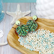 Load image into Gallery viewer, Monstera Dangle Earrings - Maple