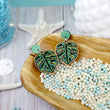 Load image into Gallery viewer, Monstera Dangle Earrings - Maple