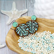 Load image into Gallery viewer, Monstera Dangle Earrings - Cherry
