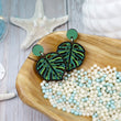 Load image into Gallery viewer, Monstera Dangle Earrings - Walnut