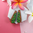 Load image into Gallery viewer, Long Monstera Leaves Earrings - Cherry
