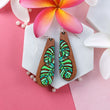 Load image into Gallery viewer, Long Monstera Leaves Earrings - Cherry