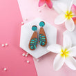 Load image into Gallery viewer, Short Monstera Leaf Earrings - Cherry