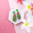 Load image into Gallery viewer, Short Monstera Leaf Earrings - Cherry