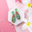 Load image into Gallery viewer, Short Monstera Leaf Earrings - Cherry