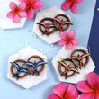 Load image into Gallery viewer, Iwa Bird Round Earrings - Cherry