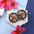 Load image into Gallery viewer, Iwa Bird Round Earrings - Walnut