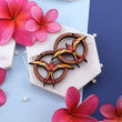 Load image into Gallery viewer, Iwa Bird Round Earrings - Cherry