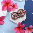 Load image into Gallery viewer, Iwa Bird Round Earrings - Cherry