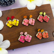 Load image into Gallery viewer, Diamond Hibiscus Earrings - Maple