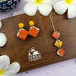 Load image into Gallery viewer, Diamond Hibiscus Earrings - Maple