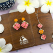 Load image into Gallery viewer, Diamond Hibiscus Earrings - Maple
