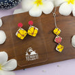 Load image into Gallery viewer, Diamond Hibiscus Earrings - Maple
