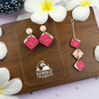 Load image into Gallery viewer, Diamond Hibiscus Earrings - Maple