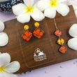 Load image into Gallery viewer, Diamond Hibiscus Earrings - Cherry