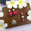 Load image into Gallery viewer, Diamond Hibiscus Earrings - Cherry