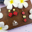 Load image into Gallery viewer, Diamond Hibiscus Earrings - Cherry