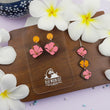 Load image into Gallery viewer, Diamond Hibiscus Earrings - Walnut