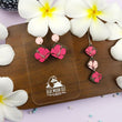 Load image into Gallery viewer, Diamond Hibiscus Earrings - Walnut