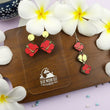 Load image into Gallery viewer, Diamond Hibiscus Earrings - Walnut