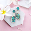 Load image into Gallery viewer, Short Monstera Leaf Earrings - Maple