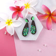 Load image into Gallery viewer, Short Monstera Leaf Earrings - Walnut