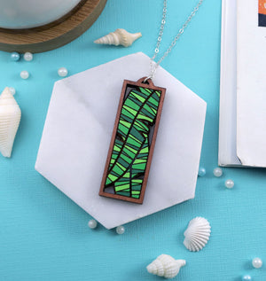 Long Banana Leaves Necklace - Cherry