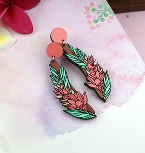 Hawaiian Ginger Earrings - Cherry