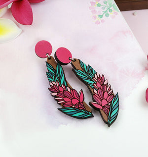 Hawaiian Ginger Earrings - Cherry