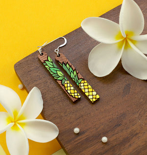 Pineapple Bar Earrings - Cherry
